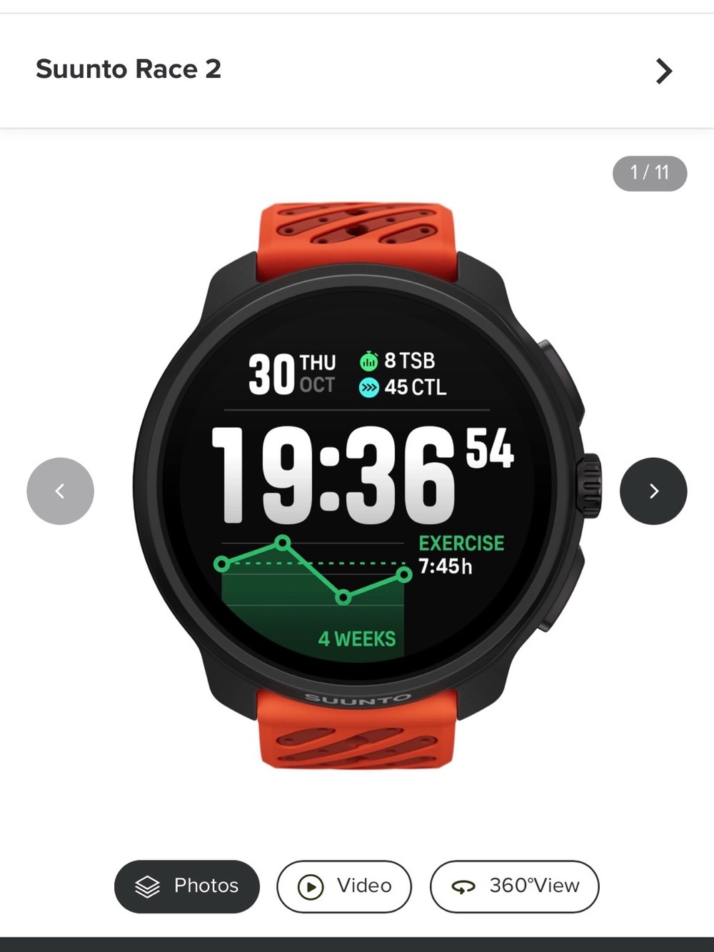 Suunto Race 2 Smartwatch - Coral Orange